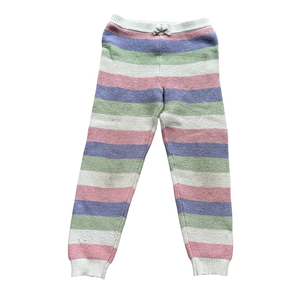 Janie and Jack Leggings Size S Multi Horizontal Pastel Striped Elastic Waistband